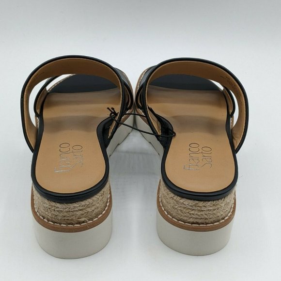 Franco Sarto Women's Black Slip-On Strap Sandals - Picture 3 of 9